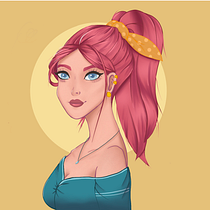 Mon projet du cours : Portrait de personnages féminins avec Procreate. Projekt z dziedziny Trad, c, jna ilustracja, Ilustracja c, frowa, R, sunek c i frow użytkownika titisand63 - 16.12.2022