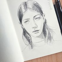 My project for course: Graphite Line Drawing for Portrait Sketchbooking. Un proyecto de Bocetado, Dibujo, Dibujo de Retrato y Sketchbook de Heidi Lustig - 15.12.2022