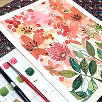 Mon projet du cours : Aquarelle florale créative : renouez avec la nature. Ilustração tradicional, Pintura, Pintura em aquarela e Ilustração botânica projeto de lpm_lespetitesmerveilles - 17.12.2022