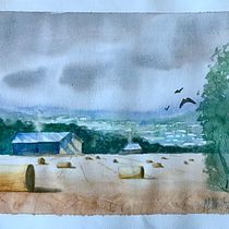My project for course: Watercolor Landscapes: Experimental Tools and Techniques. Projekt z dziedziny  Sztuki piękne,  Malarstwo i Malowanie akwarelą użytkownika Mariapaola Sorrentino - 06.12.2022