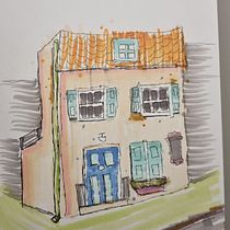 Meu projeto do curso: Desenho arquitetônico expressivo com marcadores coloridos. Sketching, Drawing, Architectural Illustration, Sketchbook & Ink Illustration project by Beatriz Spalding - 12.13.2022