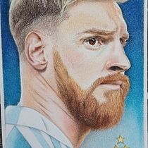 Retrato realista de Lionel al pastel tiza. Traditional illustration, Fine Arts, Drawing, Portrait Drawing, and Realistic Drawing project by Majo Mora - 12.18.2022