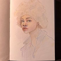 My project for course: Vibrant Portrait Drawing with Colored Pencils. Drawing, Portrait Drawing, Sketchbook, and Colored Pencil Drawing project by Yana K. - 12.20.2022