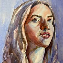 My project for course: Artistic Portrait with Watercolors. Fine Arts, Painting, Watercolor Painting, and Portrait Drawing project by Vladlena M - 12.20.2022