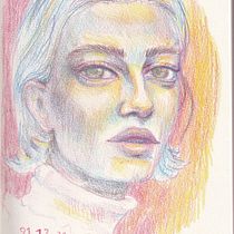 My project for course: Vibrant Portrait Drawing with Colored Pencils. Drawing, Portrait Drawing, Sketchbook, and Colored Pencil Drawing project by doudoll - 12.21.2022
