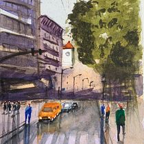 My project for course: Urban Landscapes in Watercolor Ein Projekt aus dem Bereich Bildende Künste, Aquarellmalerei und Architektonische Illustration von Wilson T - 22.12.2022