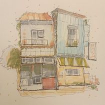 My project for course: Expressive Architectural Sketching with Colored Markers. Sketching, Drawing, Architectural Illustration, Sketchbook & Ink Illustration project by karen1307 - 12.23.2022