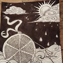 Mijn project van de cursus: Leer sprookjes illustreren met pen en inkt. Projekt z dziedziny  R, sunek,  R, sunek art, st, czn,  R i sunek atramentem użytkownika Josien Pelle - 23.12.2022