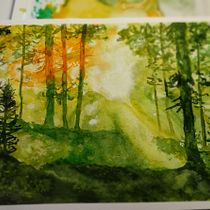 Mi proyecto del curso: Paisajes de ensueño con acuarela: plasma la luz. Un projet de Peinture, Aquarelle et Illustration traditionnelle de Alejandra Isabel Delgado Carvajal - 26.12.2022
