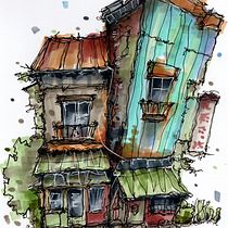 My project for course: Expressive Architectural Sketching with Colored Markers. Sketching, Drawing, Architectural Illustration, Sketchbook & Ink Illustration project by agata_31 - 12.20.2022