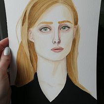 Mon projet du cours : Portrait à l'aquarelle d'après une photo. Traditional illustration, Watercolor Painting, and Portrait Drawing project by jace_champ - 12.26.2022