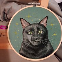 My project for course: Embroidered Pet Portraits: The Thread Painting Technique. Bordado, Ilustração naturalista, e Design têxtil projeto de kirstenekent - 27.12.2022