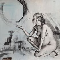 Mein Abschlussprojekt für den Kurs: Zeitgenössisches Zeichnen der menschlichen Figur: Ausdruck und Bewegung. Een project van Traditionele illustratie,  Beeldende kunst,  Tekening,  Artistieke tekening,  Acr, lschilderij y Anatomisch tekenen van Ulrike Schrammeck - 27.12.2022