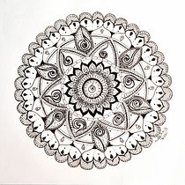 Meu projeto do curso: A arte de desenhar mandalas: crie padrões geométricos. Drawing, Ink Illustration, Arts, Crafts, Street Art, and Traditional illustration project by n_luz - 12.22.2022