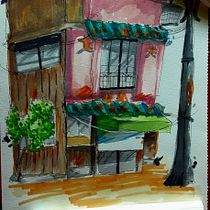 Mi proyecto del curso: Dibujo arquitectónico expresivo con marcadores de colores. Sketching, Drawing, Architectural Illustration, Sketchbook & Ink Illustration project by Pedro Calbucura - 12.27.2022