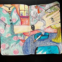 Osservo il mondo dal mio punto di vista. Traditional illustration, Fine Arts, Painting, Pencil Drawing, Drawing, Watercolor Painting, Children's Illustration, and Narrative project by plasarieir - 12.27.2022