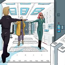 Sci-Fi assault in Spaceships. Traditional illustration, Fine Arts, Sketching, Pencil Drawing, Drawing, Artistic Drawing, and Figure Drawing project by Damien Alle - 12.27.2022