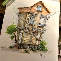 My project for course: Expressive Architectural Sketching with Colored Markers. Sketching, Drawing, Architectural Illustration, Sketchbook & Ink Illustration project by Meg S - 12.18.2022
