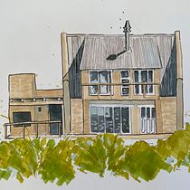 My project for course: Expressive Architectural Sketching with Colored Markers. Sketching, Drawing, Architectural Illustration, Sketchbook & Ink Illustration project by Johannes Bruwer - 12.27.2022