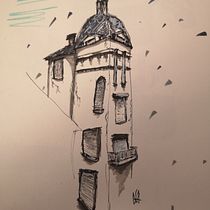 Mon projet du cours : Esquisses d'architecture expressives aux feutres de couleur. Sketching, Drawing, Architectural Illustration, Sketchbook & Ink Illustration project by john_solarpunk - 12.30.2022