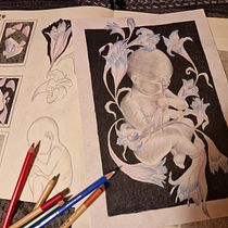 My project for course: Chiaroscuro Creative Portrait with Pencils. Un projet de Illustration traditionnelle, Dessin au cra, on, Dessin de portrait, Dessin artistique, Dessin aux cra , et ons de couleur de Fanny Johansson - 30.12.2022