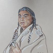Mon projet du cours : Illustration au pastel et aux crayons de couleur, cherokee. Un progetto di Illustrazione tradizionale, Belle arti, Disegno a matita, Disegno, Disegno di ritratti, Disegno realistico e Disegno artistico di Lilie Lafée - 31.12.2022
