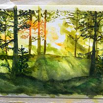 My project for course: Dreamy Watercolor Landscapes: Paint with Light. Un projet de Peinture , et Aquarelle de kasiakoniec - 01.01.2023