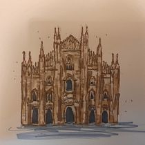 Duomo with Colored Markers. Sketching, Drawing, Architectural Illustration, Sketchbook & Ink Illustration project by zegfac - 01.01.2023