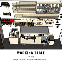 My project for course: Design and Creation of Handmade Workspaces. Un projet de Artisanat, Design, Fabrication de mobilier, Design d'intérieur, DIY , et Menuiserie de Kristýna Hrášková - 01.01.2023
