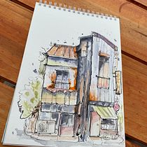 Mi proyecto del curso: Dibujo arquitectónico expresivo con marcadores de colores. Sketching, Drawing, Architectural Illustration, Sketchbook & Ink Illustration project by Gabriela Brizuela - 01.01.2023