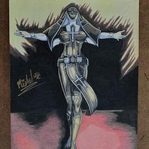 Superheroine Mary Nun. Un progetto di Illustrazione tradizionale, Character design, Fumetto, Disegno a matita, Disegno anatomico e Belle arti di uchojutsu - 31.12.2022