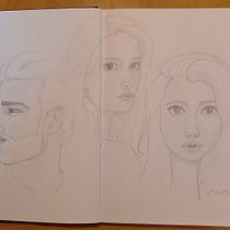 Il mio progetto del corso: Ritratto su blocco da disegno: esplora il volto umano. Projekt z dziedziny Sketching,  R, sunek, Portret,  R, sunek art, st, czn i Sketchbook użytkownika Elisa Durando - 02.01.2023