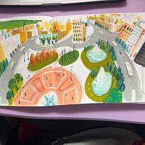 My project for course: Pictorial Sketchbook with Gouache. Un projet de Illustration traditionnelle, Esquisse , Dessin, Illustration architecturale, Carnet de croquis , et Peinture gouache de Maria Lukashenko - 02.01.2023