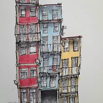 My project for course: Expressive Architectural Sketching with Colored Markers. Sketching, Drawing, Architectural Illustration, Sketchbook & Ink Illustration project by joaoadelino - 01.02.2023