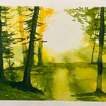 My project for course: Dreamy Watercolor Landscapes: Paint with Light. Un projet de Peinture , et Aquarelle de rose_richman_robinson - 02.01.2023