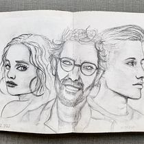My project for course: Portrait Sketchbooking: Explore the Human Face. Projekt z dziedziny Sketching,  R, sunek, Portret,  R, sunek art, st, czn i Sketchbook użytkownika Ksenia Mukhina - 31.12.2022