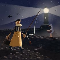 Fisher Lighthouse Keeper. Ilustração tradicional, Ilustração digital, e Desenho digital projeto de Thib Lfrt - 03.01.2023