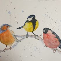 My project for course: Artistic Watercolor Techniques for Illustrating Birds. Traditional illustration, Watercolor Painting, Realistic Drawing, and Naturalistic Illustration project by rima.kuriene - 01.03.2023