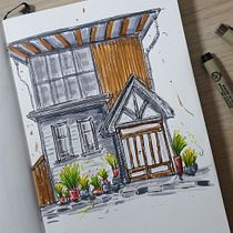 Mein Abschlussprojekt für den Kurs: Expressive Architekturskizzen mit Markern. Sketching, Drawing, Architectural Illustration, Sketchbook & Ink Illustration project by Stefan Schochow - 01.04.2023