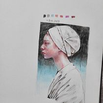 My project for course: Chiaroscuro Creative Portrait with Pencils. Un projet de Illustration traditionnelle, Dessin au cra, on, Dessin de portrait, Dessin artistique, Dessin aux cra , et ons de couleur de sweetart660 - 03.01.2023