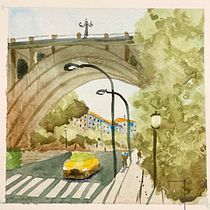 Mi proyecto del curso: Paisajes urbanos en acuarela Ein Projekt aus dem Bereich Bildende Künste, Aquarellmalerei und Architektonische Illustration von Jesús Alberto - 03.01.2023