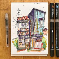 Mój projekt z kursu: Rysunek architektoniczny: kolor i artystyczna ekspresja. Sketching, Drawing, Architectural Illustration, Sketchbook & Ink Illustration project by Magdalena Gryczka - 01.04.2023