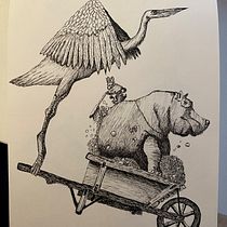 My project for course: Surrealistic Fineliner Illustration Ein Projekt aus dem Bereich Traditionelle Illustration, Bleistiftzeichnung, Zeichnung, Realistische Zeichnung, Artistische Zeichnung und Illustration mit Tinte von Friederike Elka Anna - 04.01.2023
