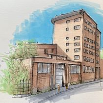 My project for course: Expressive Architectural Sketching with Colored Markers. Sketching, Drawing, Architectural Illustration, Sketchbook & Ink Illustration project by kathleen_moorthamer - 01.04.2023