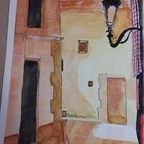 Mi proyecto del curso: Ilustración de escenas con acuarela y pluma estilográfica. Painting, Sketching, Watercolor Painting, Architectural Illustration & Ink Illustration project by Laura Estela - 01.04.2023