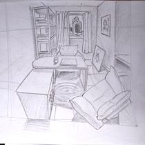 Meu projeto do curso: Perspectiva artística: desenhe interiores do seu ponto de vista. Un projet de Illustration traditionnelle, Architecture, Dessin et Illustration architecturale de Diogo Lima - 05.01.2023
