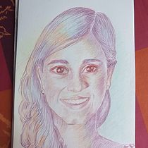 Mi proyecto del curso: Dibujo de retratos llamativos con lápices de colores. Drawing, Portrait Drawing, and Colored Pencil Drawing project by Marita Nadal Lizabe - 01.05.2023