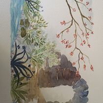 Mon projet du cours : Illustration à l’aquarelle de style japonais. Traditional illustration, Drawing, and Watercolor Painting project by Laurence MUNOZ - 01.05.2023