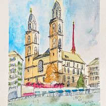 My project for course: Architectural Sketching with Watercolor and Ink. Esboçado, Desenho, Pintura em aquarela, Ilustração arquitetônica, Sketchbook e Ilustração com tinta projeto de Simon - 05.01.2023