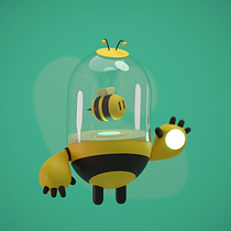 Beebot. 3D, Design de personagens, Modelagem 3D, Design de personagens 3D, e 3D Design projeto de joaopedro.camps - 22.12.2022